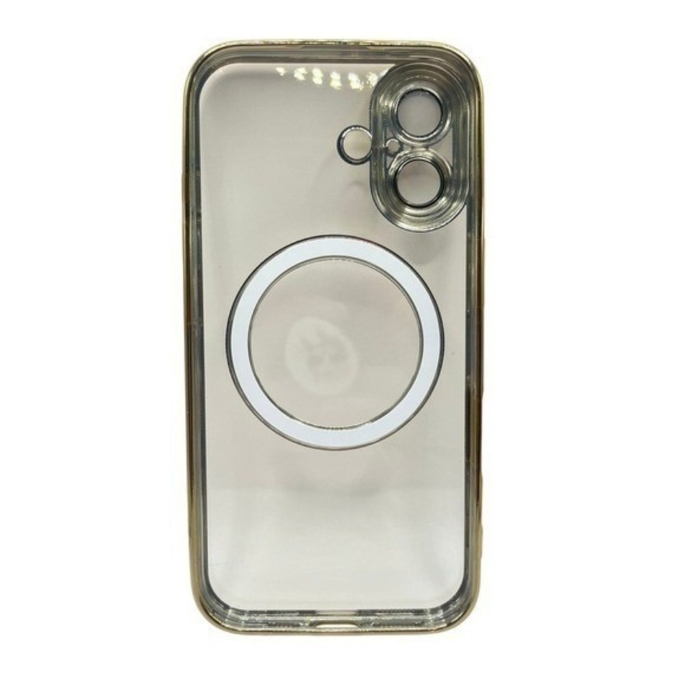 iPhone 16 Clear Protective Case Gold Metallic Trim NEW - Picture 2 of 9